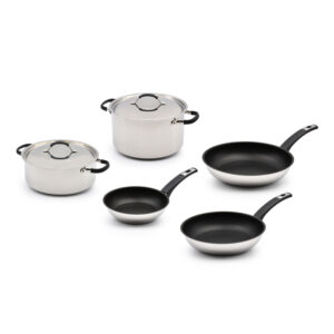 Trem de Cozinha Indução 5 Peças Aço Inox 18/10 Menage