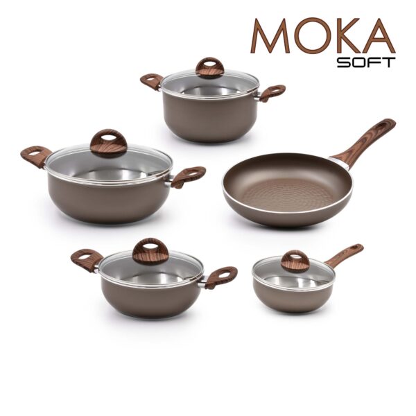Trem Cozinha Indução 5 Peças Moka Soft