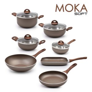 Trem Cozinha Indução 7 Peças Moka Soft