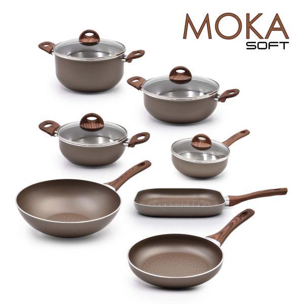 Trem Cozinha Indução 7 Peças Moka Soft
